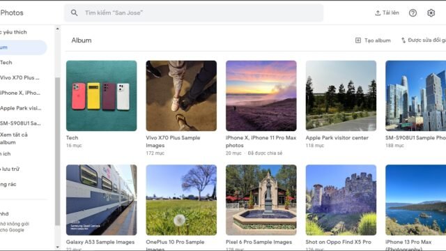 Интерфейсът на Google Photos