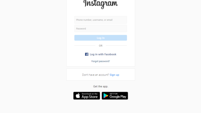 Страницата за вход в Instagram
