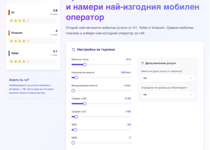 Сравнение на мобилни планове в България