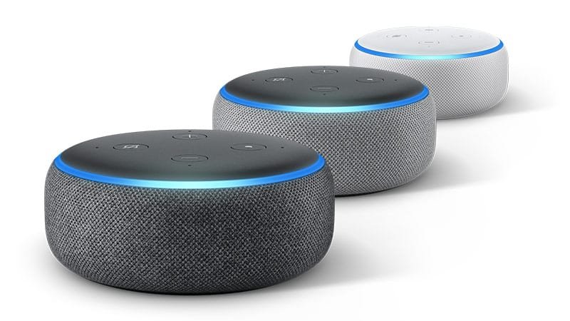 Amazon Echo Dot (3rd gen.) в цветове въглен, сив хедър и пясъчен