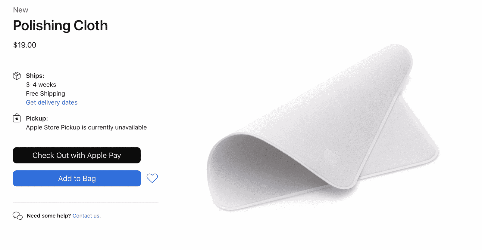 Официалната полираща кърпа на Apple за $19