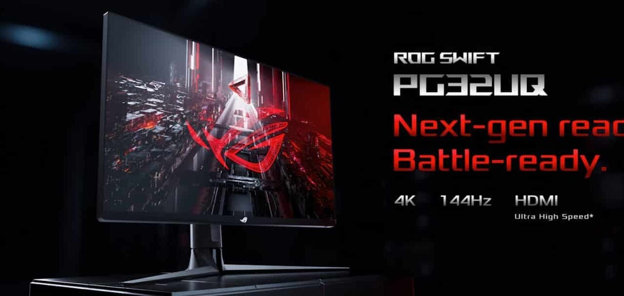Мониторът Asus ROG Swift PG32UQ отстрани
