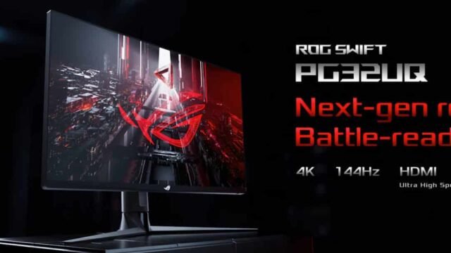 Мониторът Asus ROG Swift PG32UQ отстрани