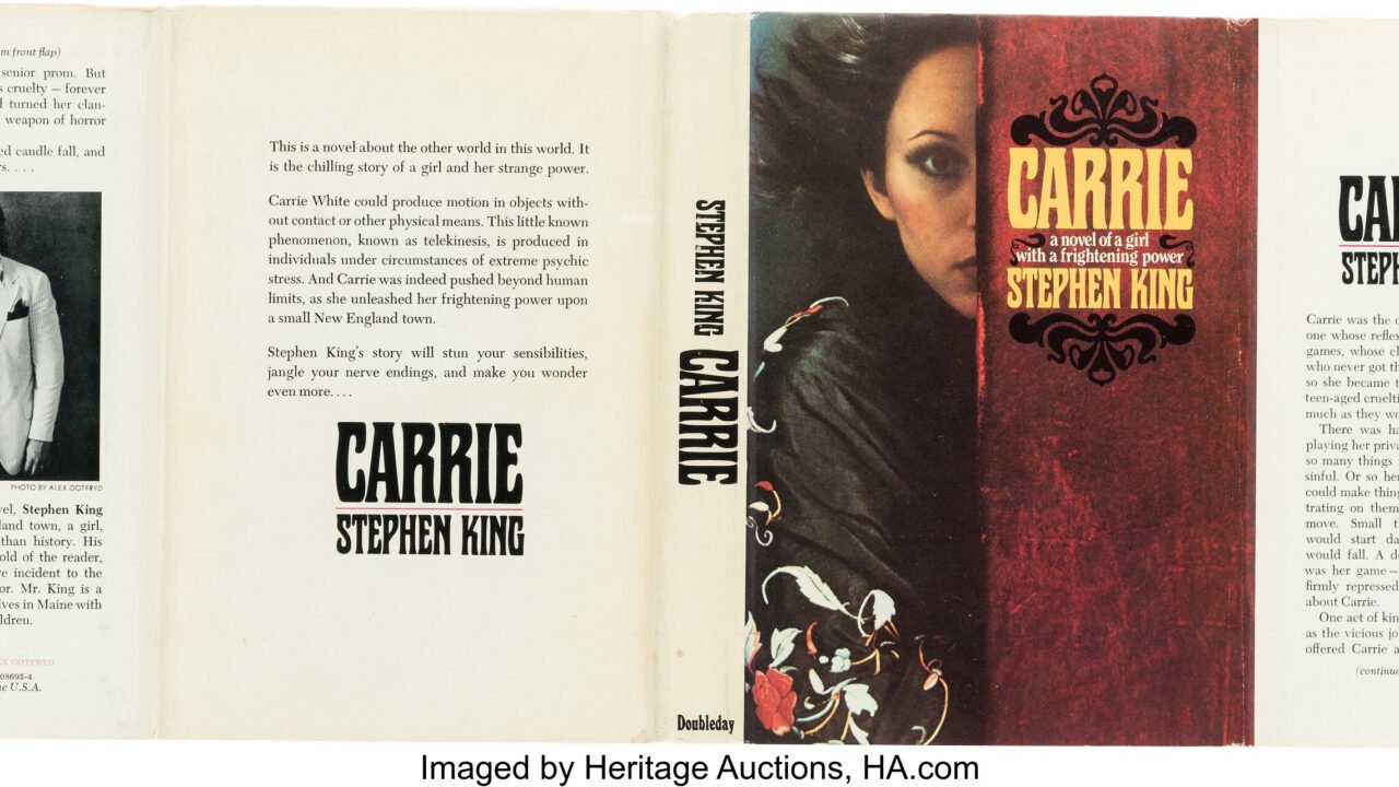 Корицата на първото издание на романа „Carrie“ от Стивън Кинг – основата на сериала Carrie на Prime Video