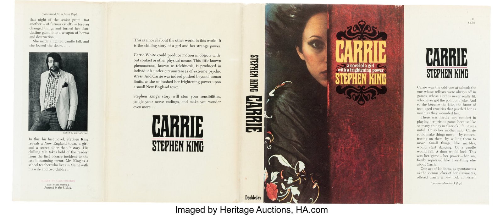 Корицата на първото издание на романа „Carrie“ от Стивън Кинг – основата на сериала Carrie на Prime Video