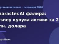 Заглавна картинка за новината за фалита на Character.AI и офертата на Disney