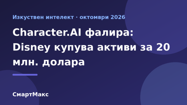 Заглавна картинка за новината за фалита на Character.AI и офертата на Disney