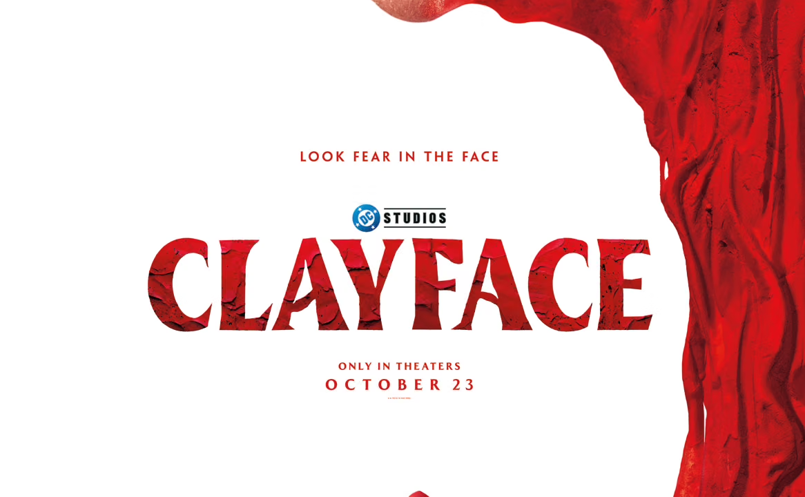 Плакат на филма Clayface на DC Studios с премиера на 23 октомври