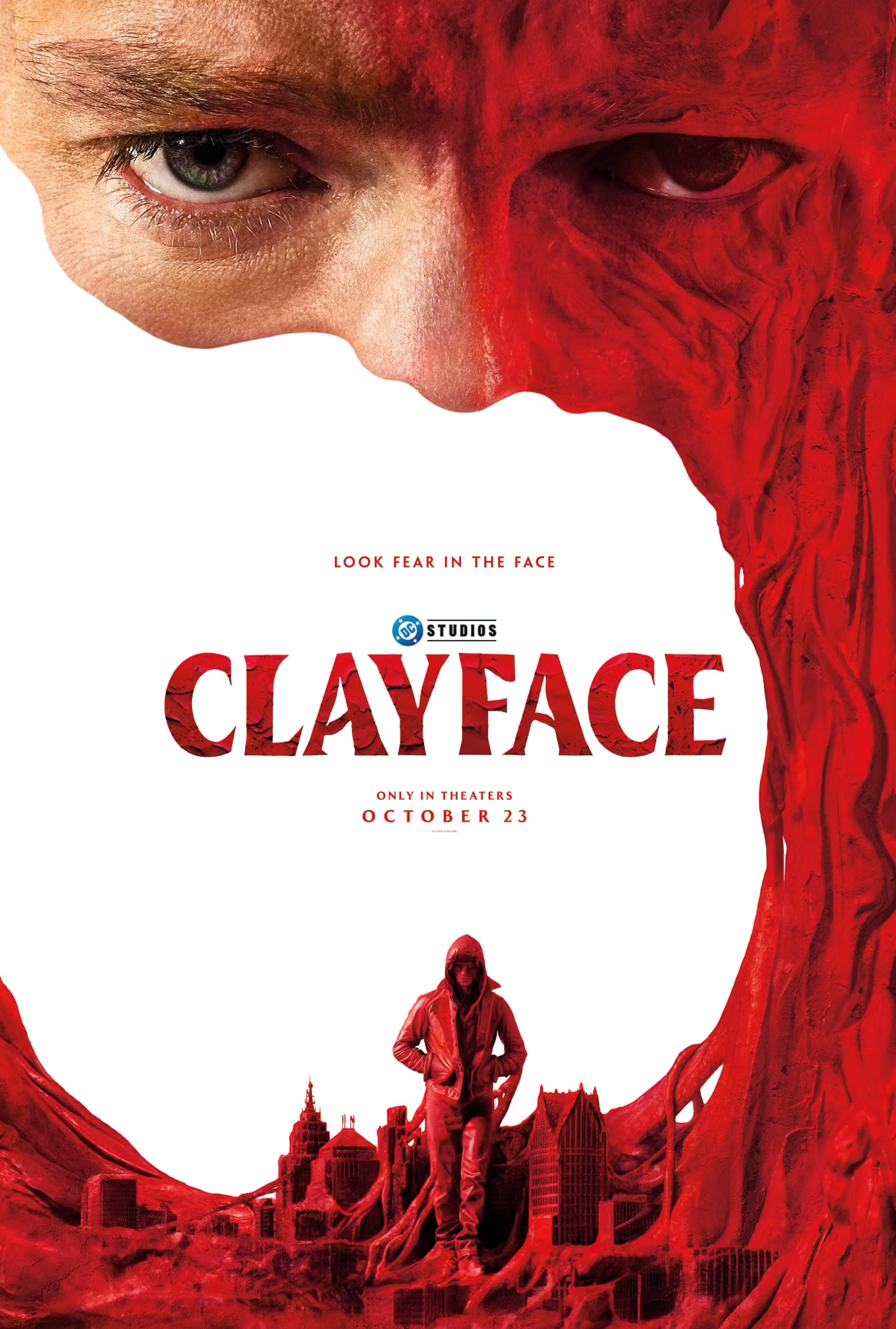 Плакат на филма Clayface на DC Studios с премиера на 23 октомври
