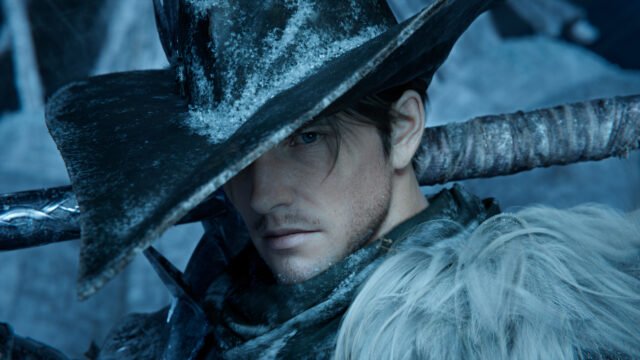 Герой в зимно облекло и широкопола шапка от трейлъра на Final Fantasy XIV: Evercold