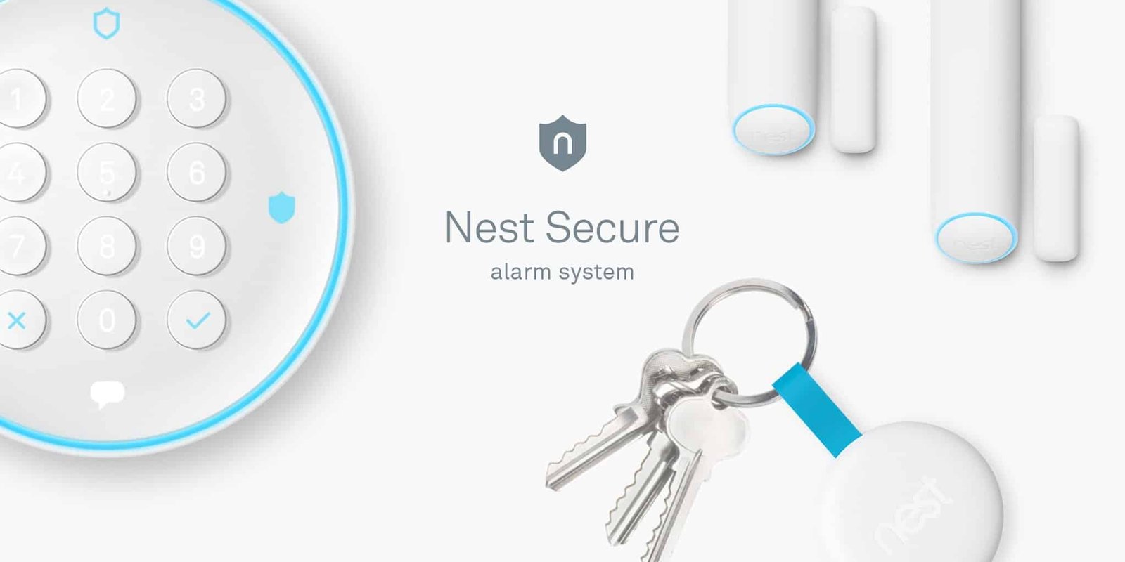 Алармена система Google Nest Secure с клавиатура, датчици и ключодържател