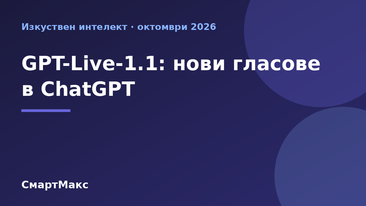 GPT-Live-1.1: нови гласове в ChatGPT – илюстрация на СмартМакс