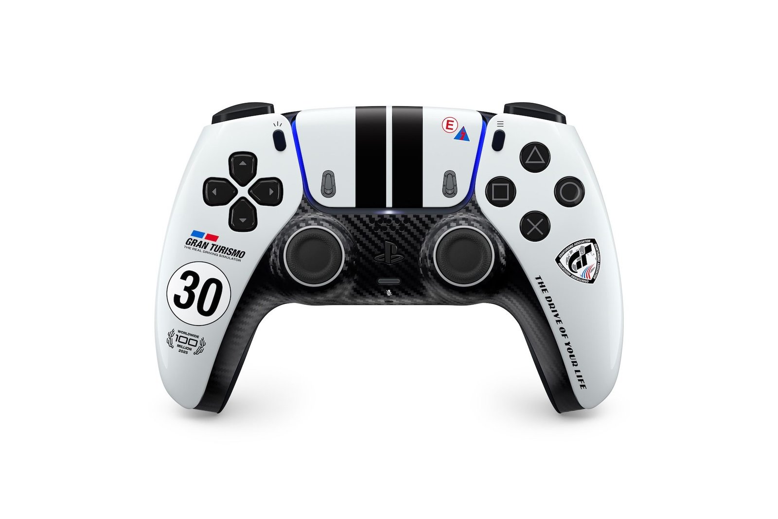 Лимитираният DualSense на Gran Turismo с карбонов панел и номер 30