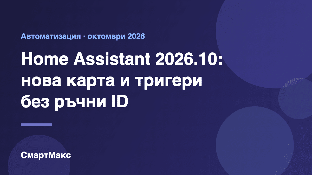 Илюстрация за Home Assistant 2026.10 с новата карта и тригерите