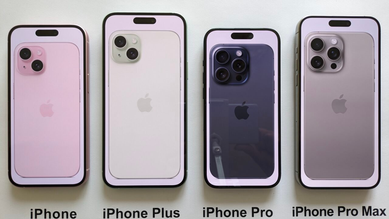 Четири модела iPhone, подредени един до друг – снимка за обновлението iOS 27.2