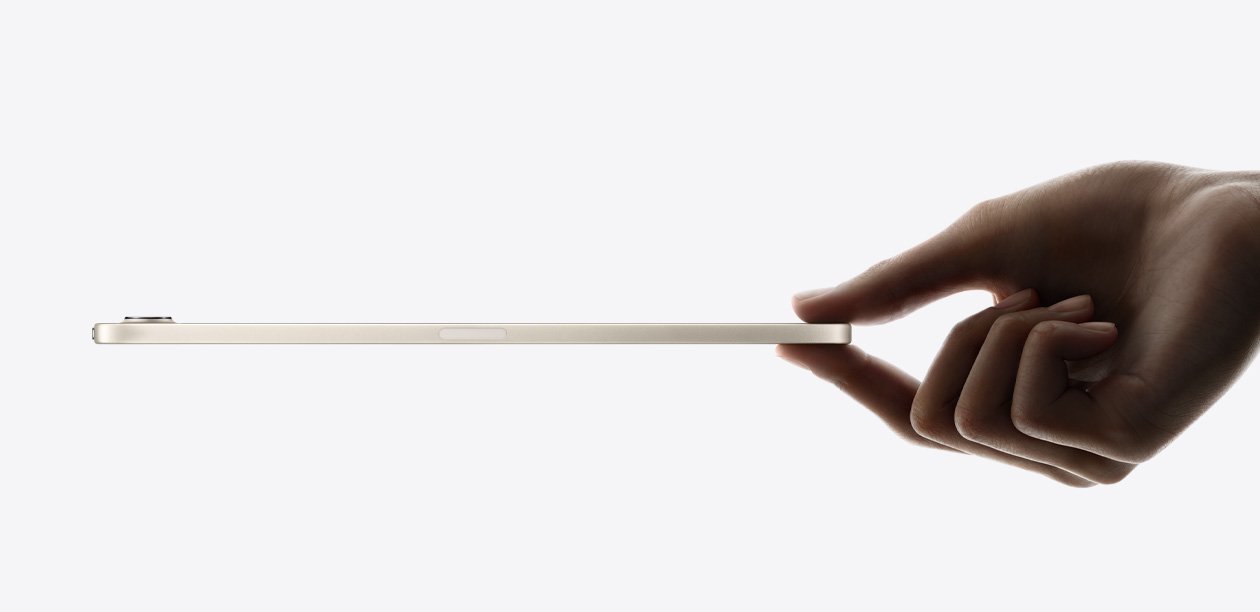 Новият iPad mini с 8,5-инчов OLED дисплей, видян отстрани – корпус с дебелина 5,4 mm