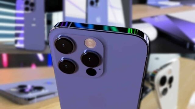 Рендер на iPhone 14 Pro от гърба с трите камери