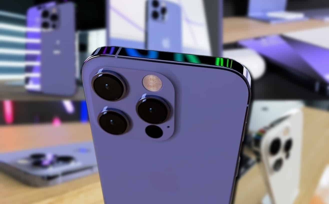Рендер на iPhone 14 Pro от гърба с трите камери