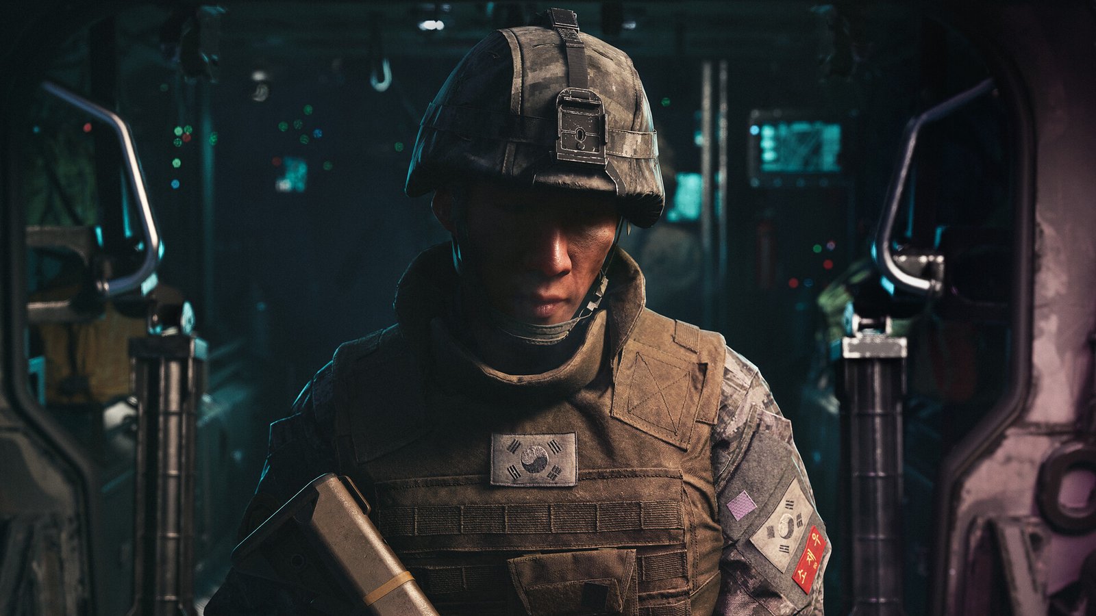 Войник с корейски нашивки в кадър от Call of Duty: Modern Warfare 4