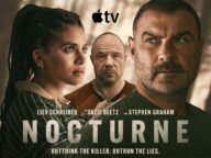 Плакат на сериала Nocturne на Apple TV с Лийв Шрайбър, Зази Бийц и Стивън Греъм