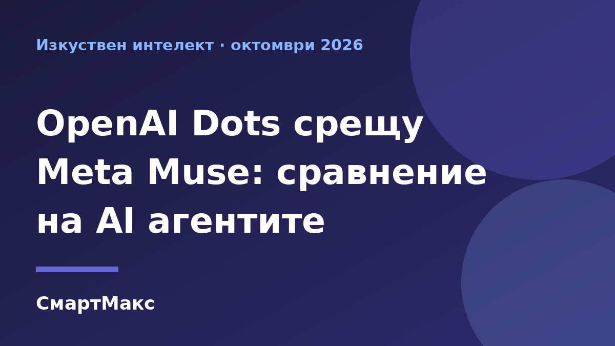 Илюстрация: сравнение на AI агентите OpenAI Dots и Meta Muse