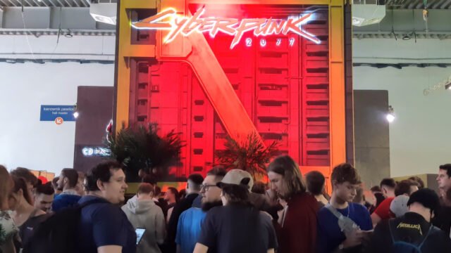 Щанд на Cyberpunk 2077 на гейминг изложение