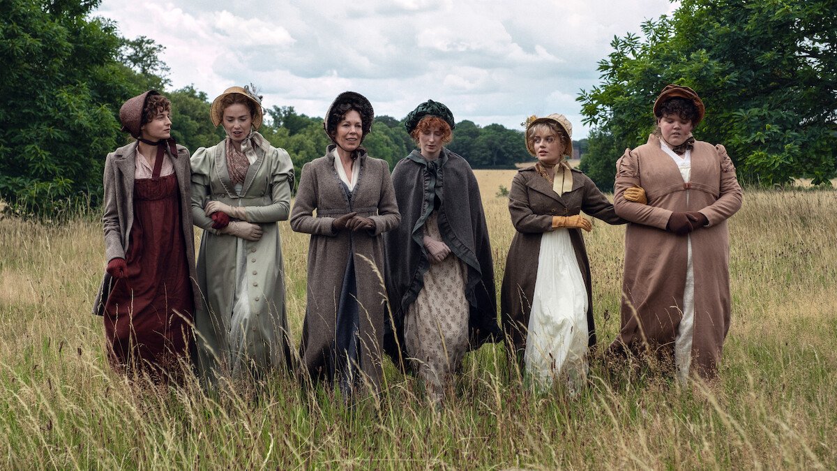 Майката и петте сестри Бенет в сериала Pride and Prejudice на Netflix