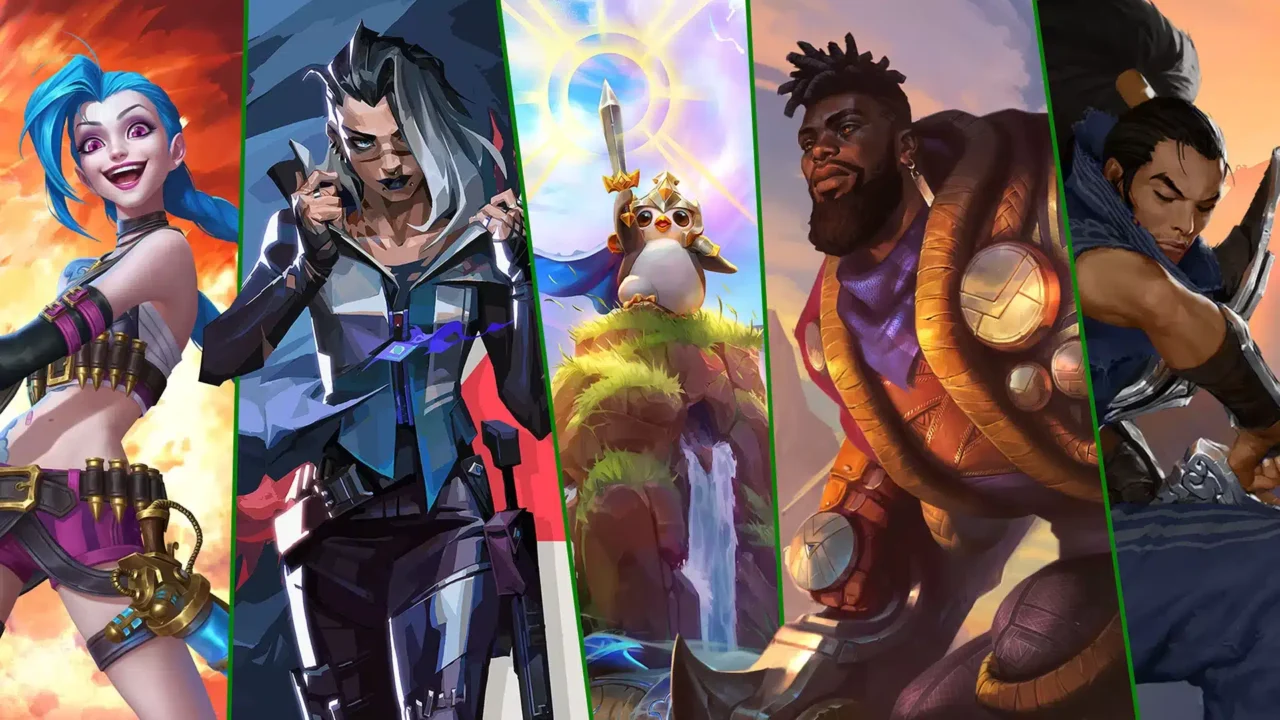 Колаж от герои от игрите на Riot Games