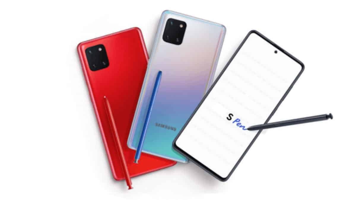 Samsung Galaxy Note 10 Lite в червен, сребрист и черен цвят със S Pen