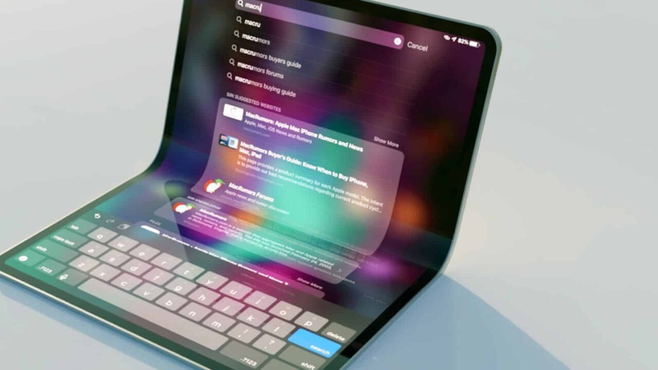 Илюстрация на сгъваем iPad с голям дисплей