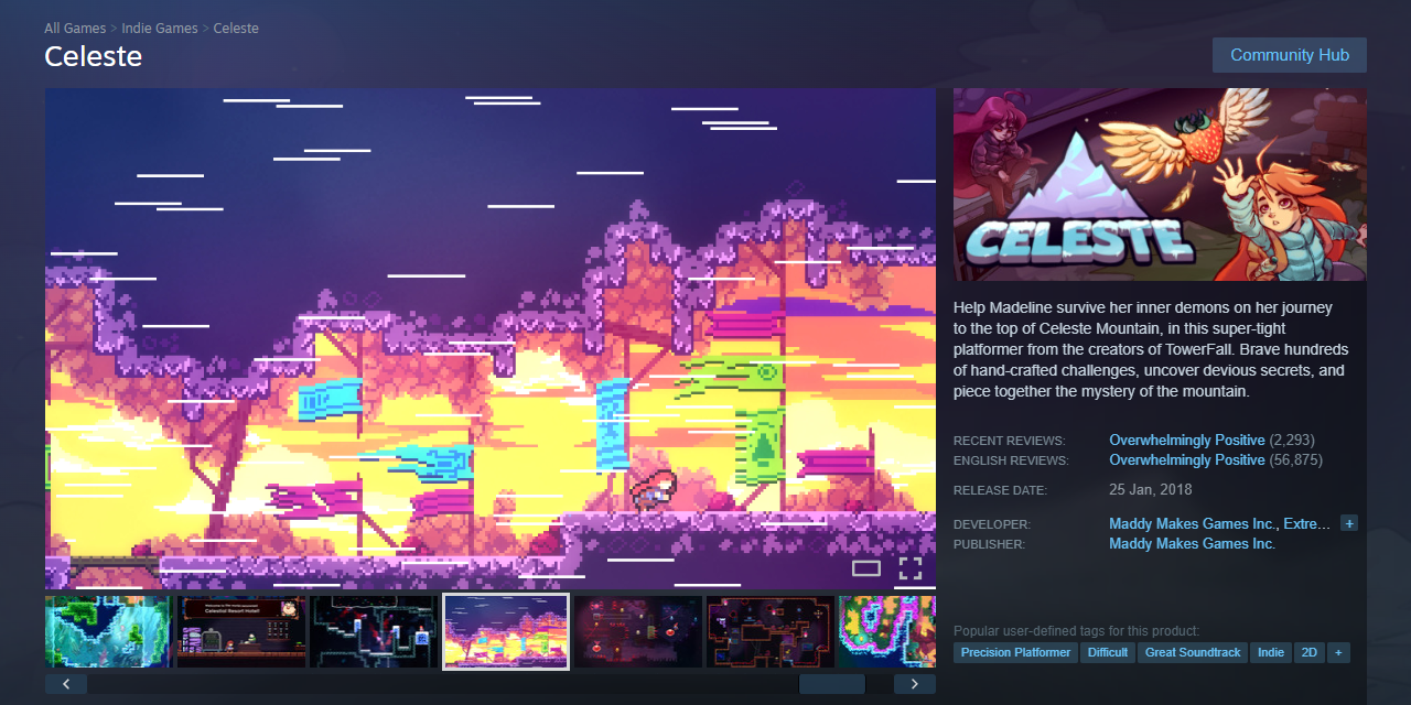 Страница на игра в магазина на Steam – там се появява и Personal Calendar