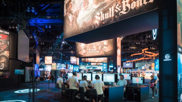 Щандът на Ubisoft на изложението E3 2018 в Лос Анджелис