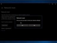 Екран за нулиране на мрежата в настройките на Windows 10