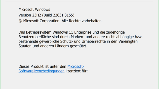 Прозорец с информация за версията Windows 11 23H2 – край на поддръжката за Enterprise и Education